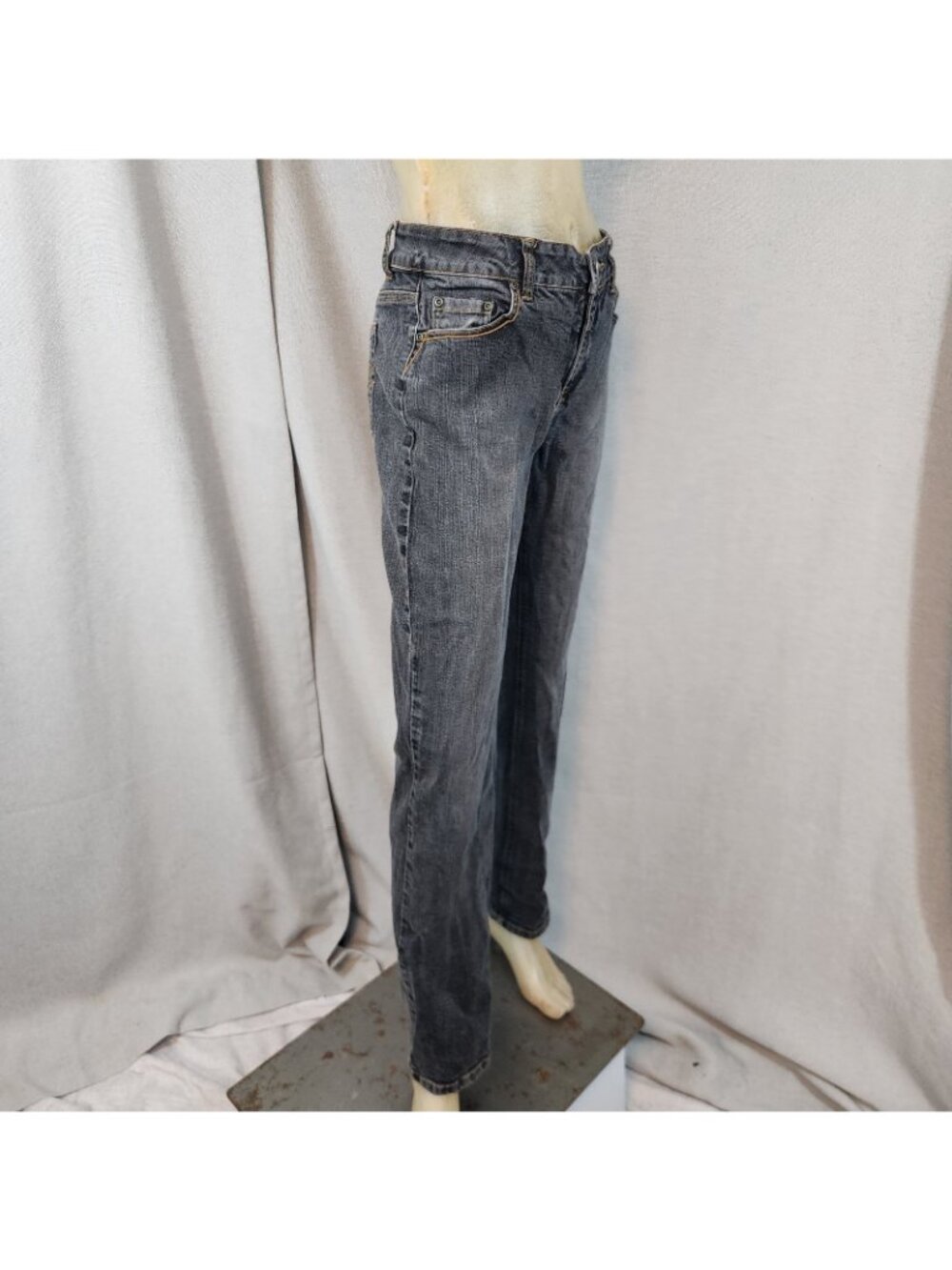 Coldwater Creek Black Wash Straight Leg Denim Blue Jeans Size 6 MEDIUM 28 Wx32 I - Picture 3 of 8